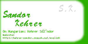 sandor kehrer business card